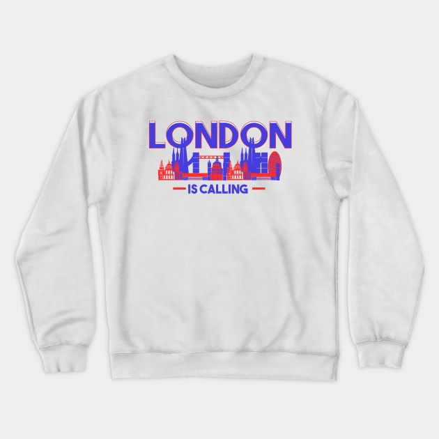 London Is Calling Skyline UK Vacation Crewneck Sweatshirt by theperfectpresents